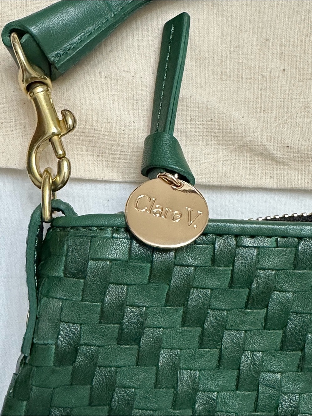 Clare V Petit Moyen Evergreen Woven - Picture 2 of 3